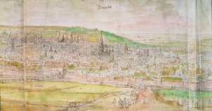 Panoramisch Uitzicht op Brussel, 16e eeuw door Anthonis van den Wyngaerde